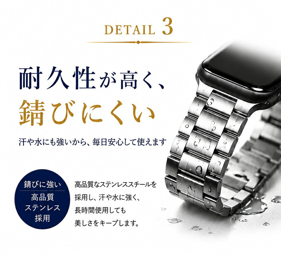 【超軽量スリム】アップルウォッチ対応 ステンレスバンド apple watch