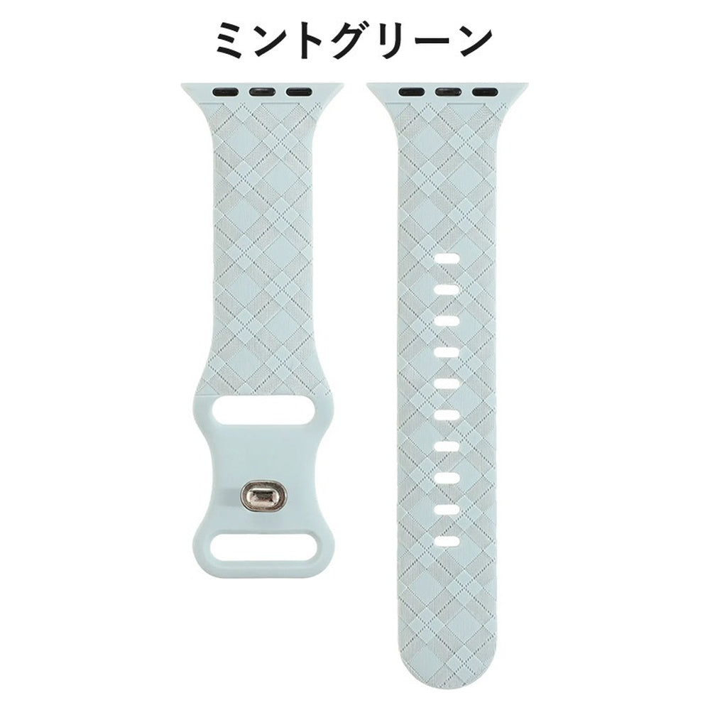 【かわいい格子柄　発売記念1380→980円】アップルウォッチ バンド レディース おしゃれ ベルト シリコン 格子柄 apple watch バンド くすみカラー 上品 高級 series 11 10 9 8 7 6 SE 5 4 3 2 1 38mm 40mm 41mm 42mm