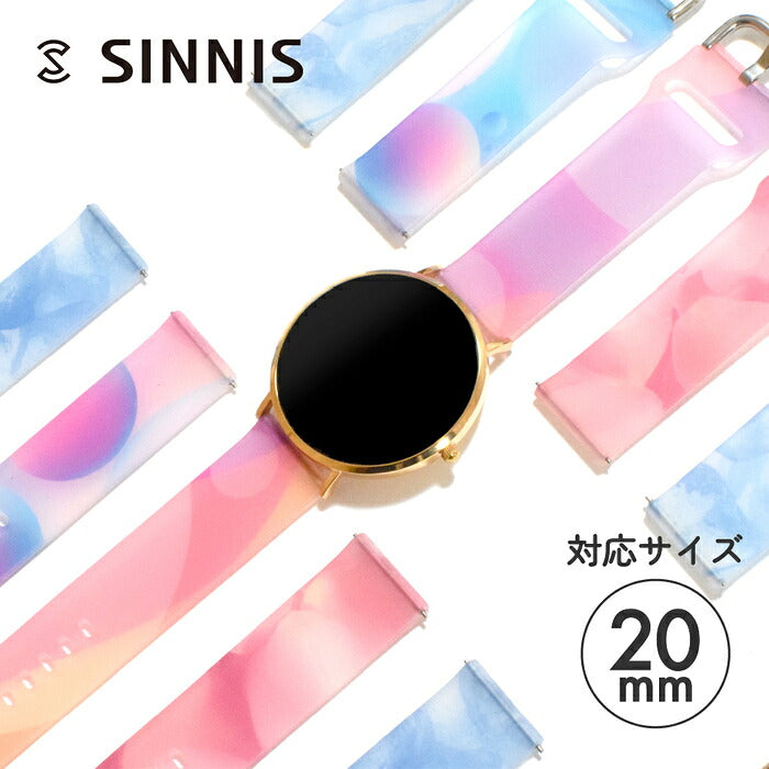スマートウォッチ バンド レディース クリア 透明感 　夏　スケルトン ベルト 20mm  22mm バンド かわいい SINNIS