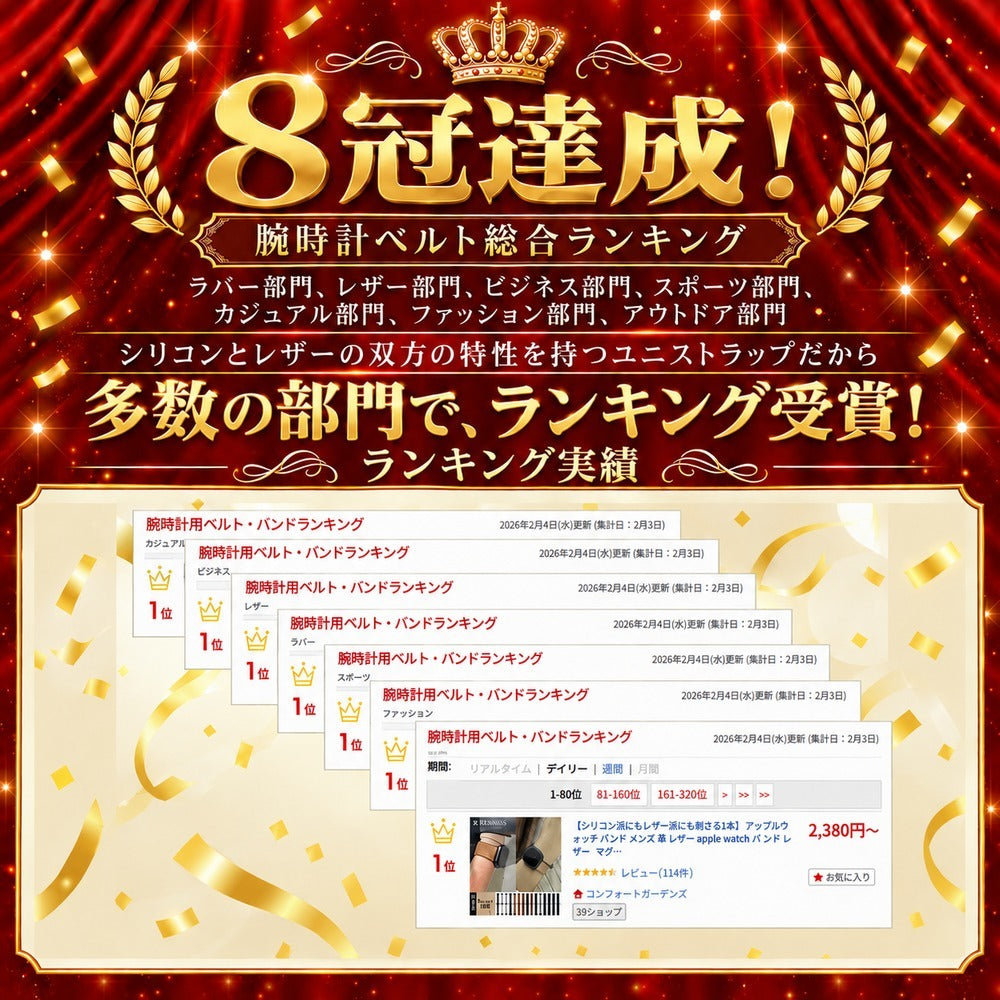 【シリコン派にもレザー派にも刺さる1本】アップルウォッチ レザーバンド Unistrap