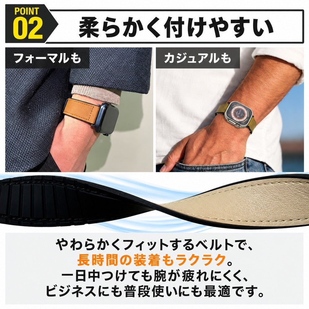 【シリコン派にもレザー派にも刺さる1本】アップルウォッチ レザーバンド Unistrap
