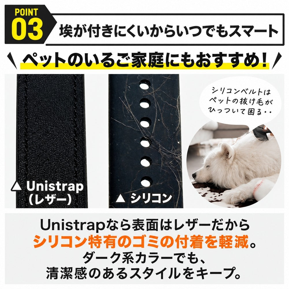【シリコン派にもレザー派にも刺さる1本】アップルウォッチ レザーバンド Unistrap
