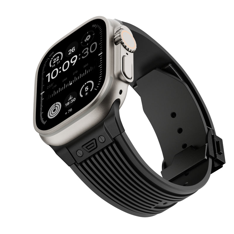 【スマートな存在感】アップルウォッチ 対応 バンド メンズにおすすめ Applewatch  高級 ラバー　ウルトラ