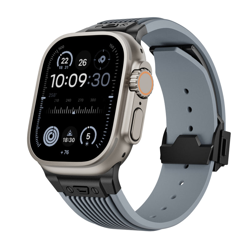【スマートな存在感】アップルウォッチ 対応 バンド メンズにおすすめ Applewatch  高級 ラバー　ウルトラ