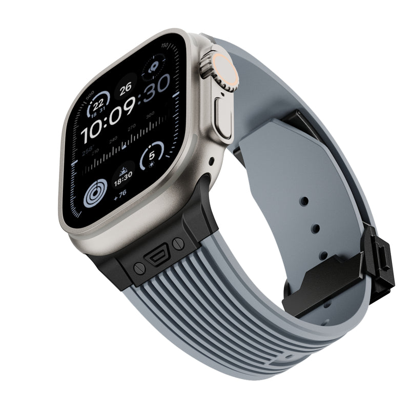 【スマートな存在感】アップルウォッチ 対応 バンド メンズにおすすめ Applewatch  高級 ラバー　ウルトラ