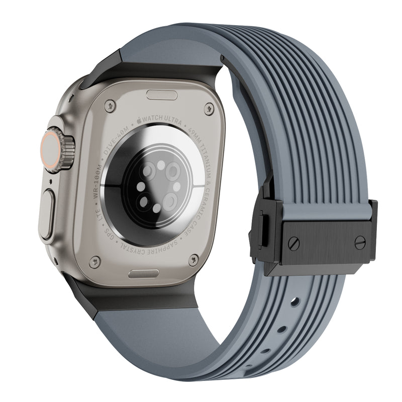 【スマートな存在感】アップルウォッチ 対応 バンド メンズにおすすめ Applewatch  高級 ラバー　ウルトラ