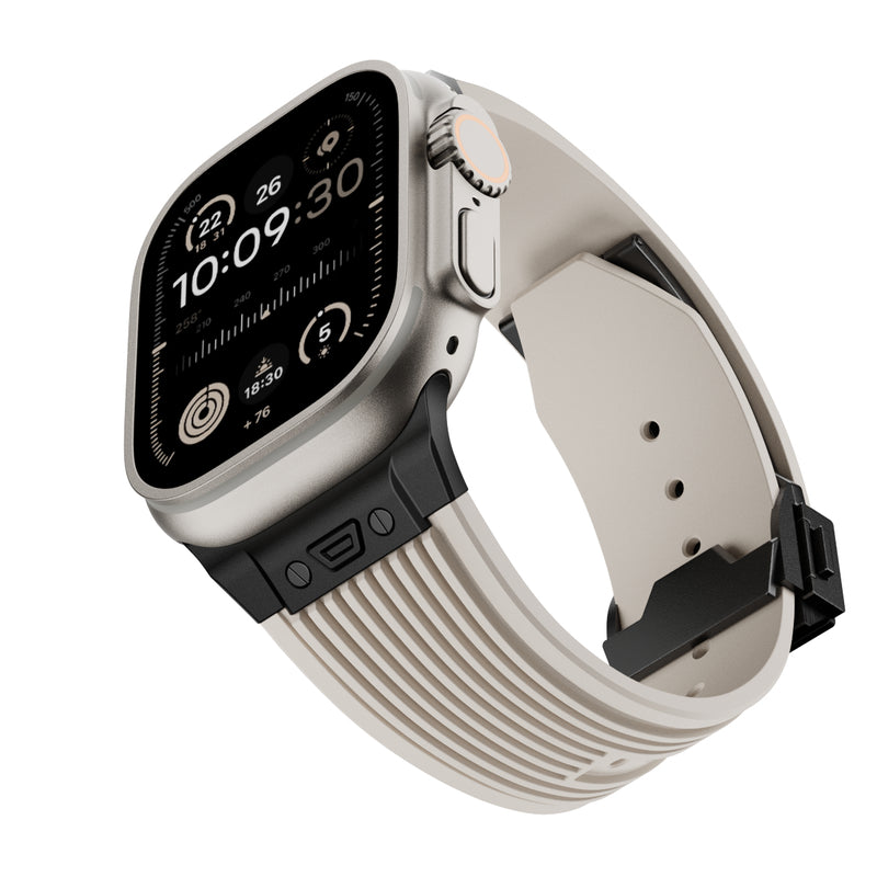【スマートな存在感】アップルウォッチ 対応 バンド メンズにおすすめ Applewatch  高級 ラバー　ウルトラ