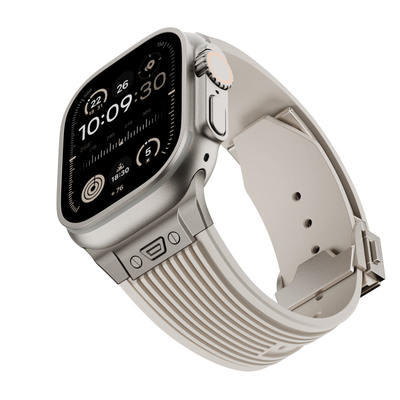 【スマートな存在感】アップルウォッチ 対応 バンド メンズにおすすめ Applewatch  高級 ラバー　ウルトラ