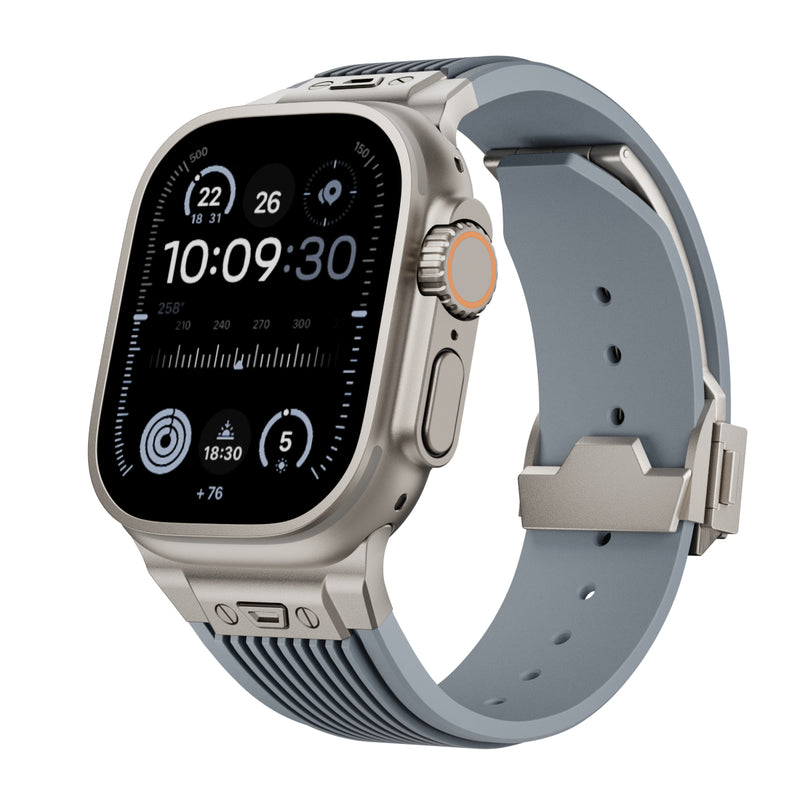 【スマートな存在感】アップルウォッチ 対応 バンド メンズにおすすめ Applewatch  高級 ラバー　ウルトラ