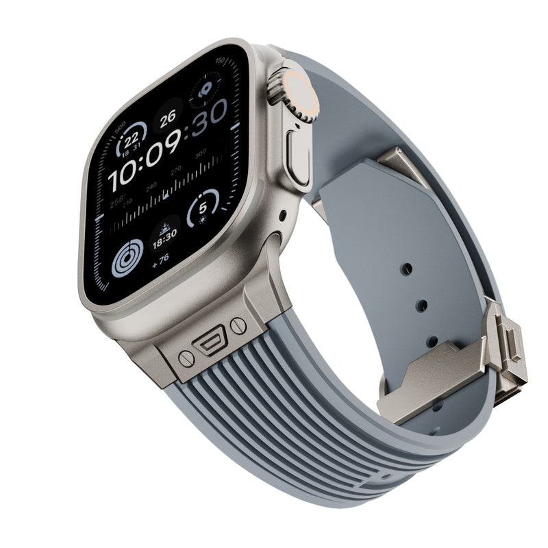 【スマートな存在感】アップルウォッチ 対応 バンド メンズにおすすめ Applewatch  高級 ラバー　ウルトラ