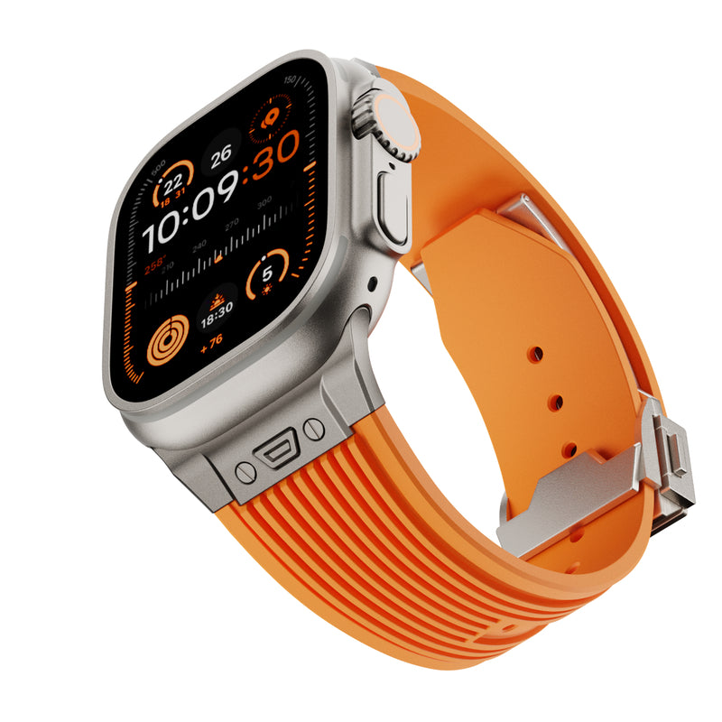 【スマートな存在感】アップルウォッチ 対応 バンド メンズにおすすめ Applewatch  高級 ラバー　ウルトラ
