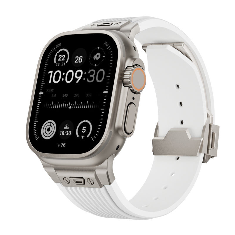 【スマートな存在感】アップルウォッチ 対応 バンド メンズにおすすめ Applewatch  高級 ラバー　ウルトラ