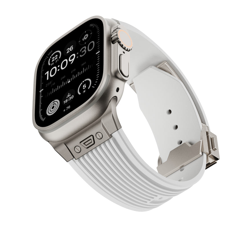 【スマートな存在感】アップルウォッチ 対応 バンド メンズにおすすめ Applewatch  高級 ラバー　ウルトラ