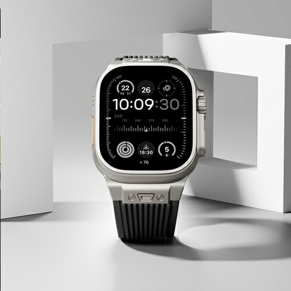 【スマートな存在感】アップルウォッチ 対応 バンド メンズにおすすめ Applewatch  高級 ラバー　ウルトラ