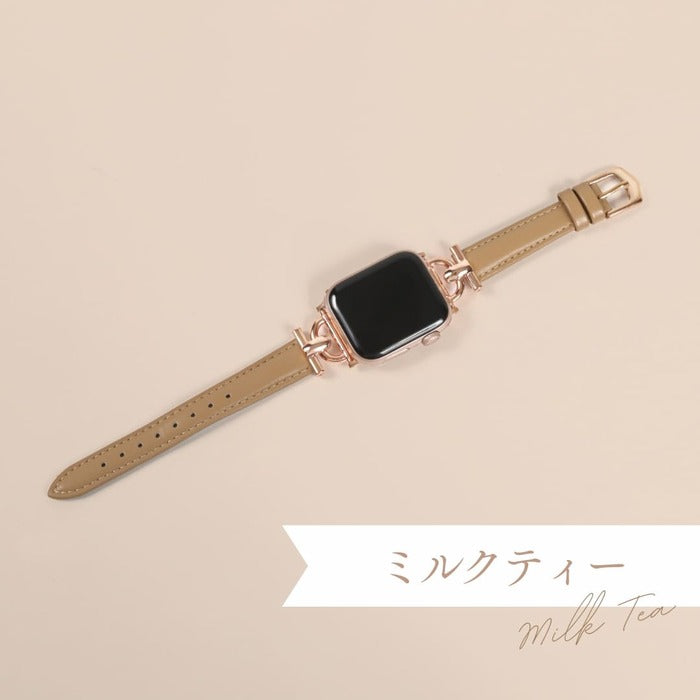 スマートウォッチ バンド レディース おしゃれ ベルト 18mm 20mm  バンド ステンレス  革  くすみカラー 本革 スリム かわいい 高級 SINNIS