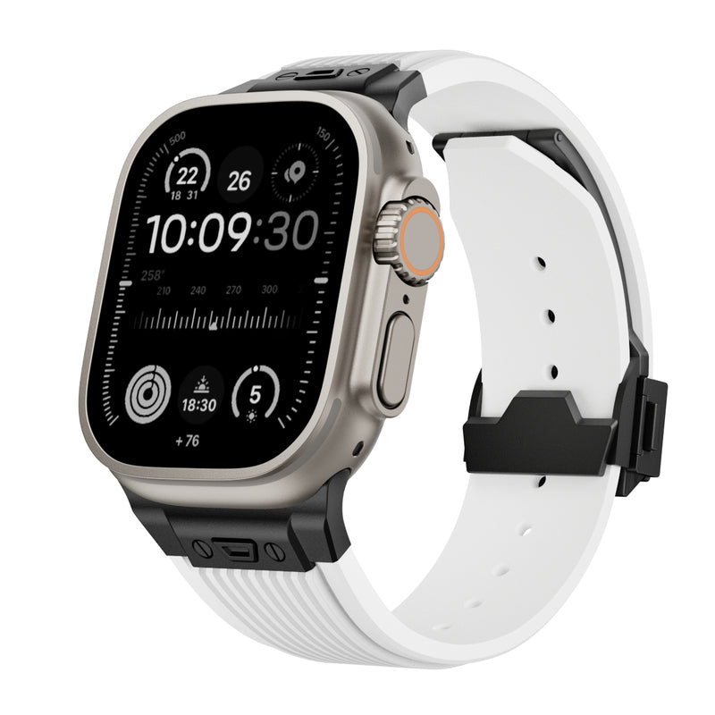 【スマートな存在感】アップルウォッチ 対応 バンド メンズにおすすめ Applewatch  高級 ラバー　ウルトラ