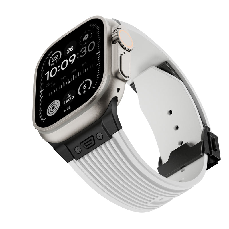 【スマートな存在感】アップルウォッチ 対応 バンド メンズにおすすめ Applewatch  高級 ラバー　ウルトラ
