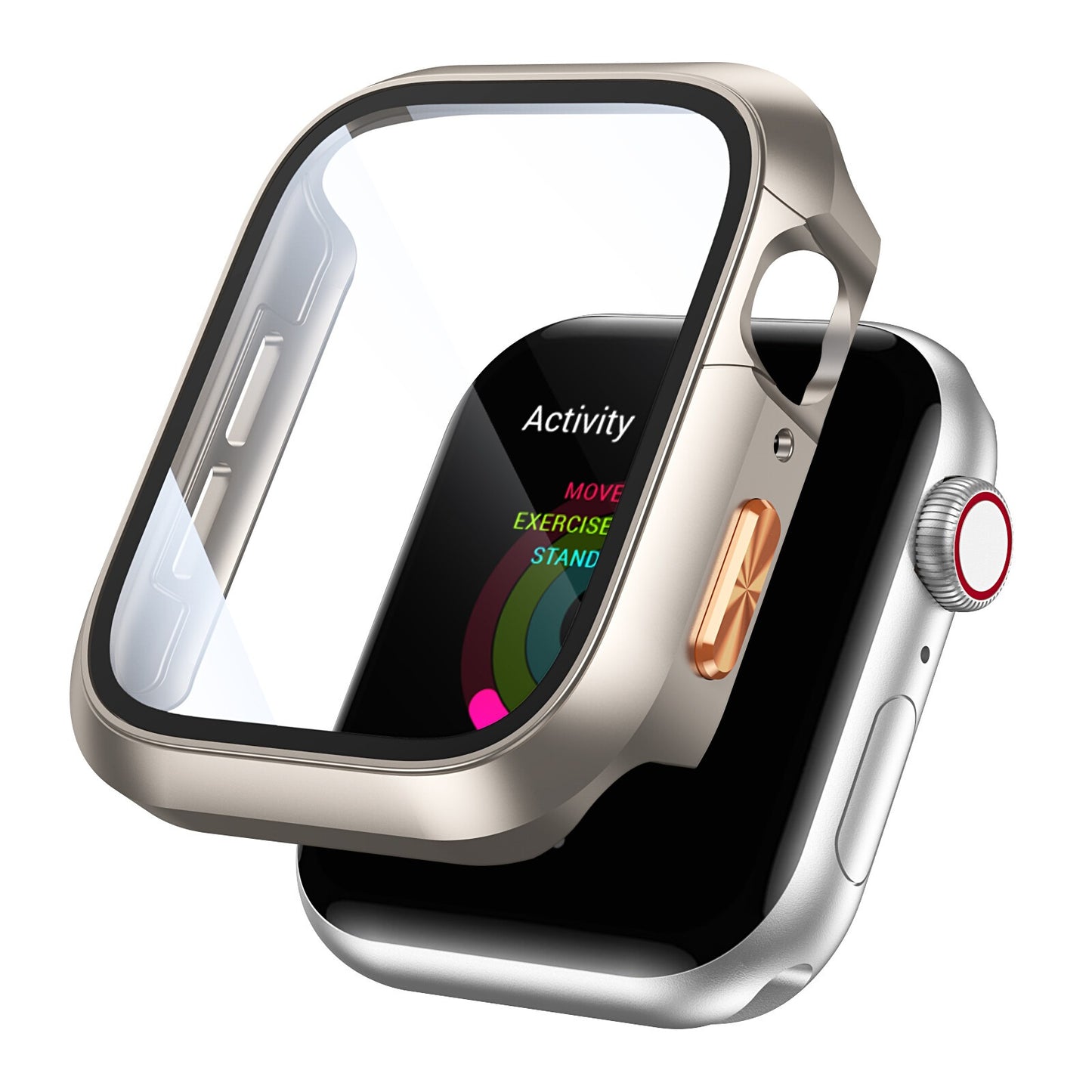 【6色展開】アップルウォッチ オレンジワンポイント カバー 防水 SE  AppleWatch カバー ケース 40mm 41mm 42mm 44mm 45mm 46mm 49mm