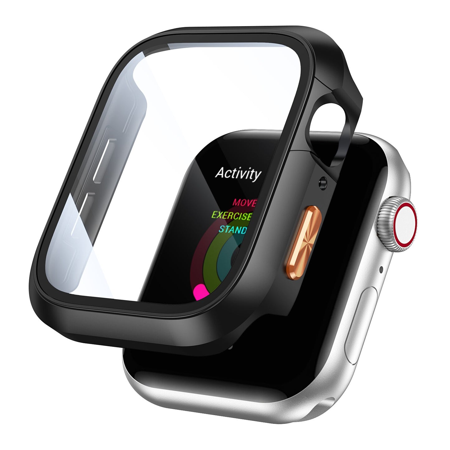 【6色展開】アップルウォッチ オレンジワンポイント カバー 防水 SE  AppleWatch カバー ケース 40mm 41mm 42mm 44mm 45mm 46mm 49mm