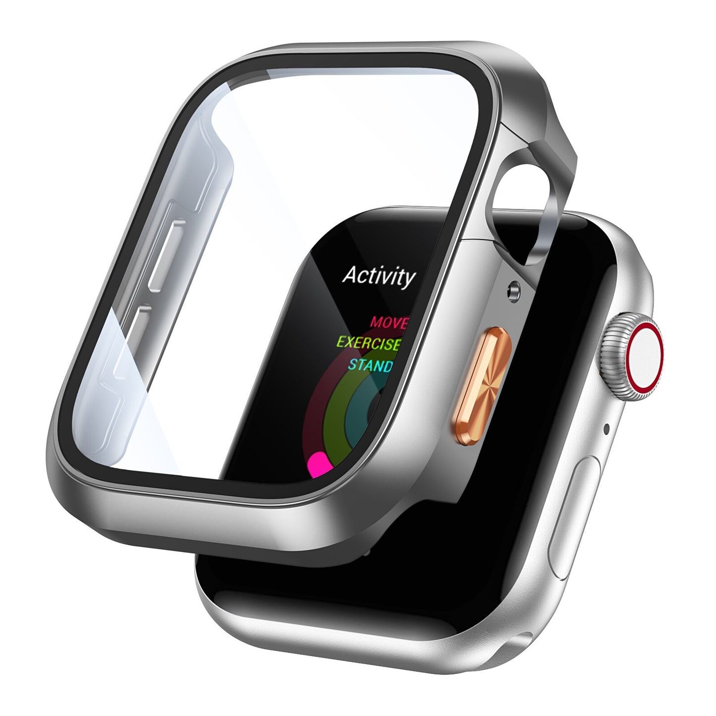 【6色展開】アップルウォッチ オレンジワンポイント カバー 防水 SE  AppleWatch カバー ケース 40mm 41mm 42mm 44mm 45mm 46mm 49mm