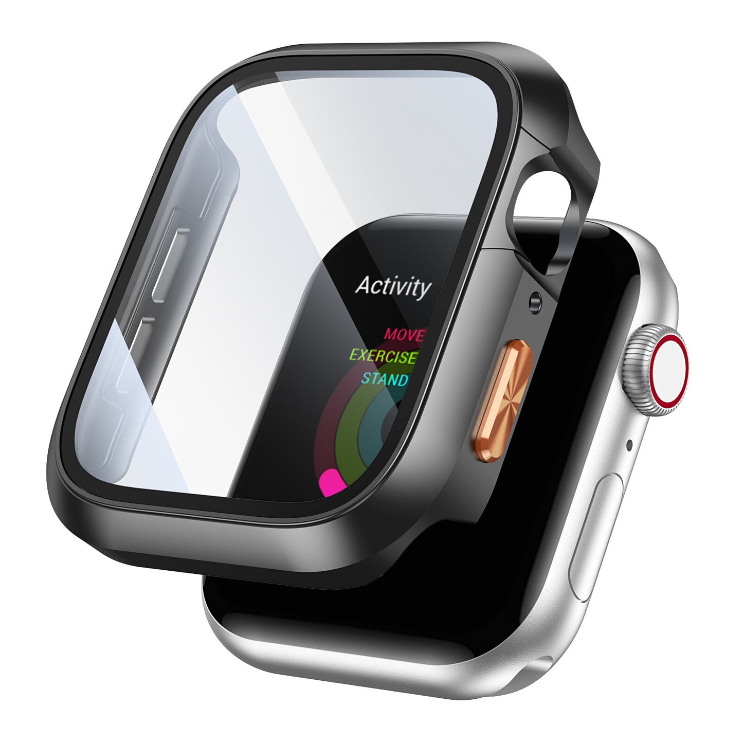 【6色展開】アップルウォッチ オレンジワンポイント カバー 防水 SE  AppleWatch カバー ケース 40mm 41mm 42mm 44mm 45mm 46mm 49mm