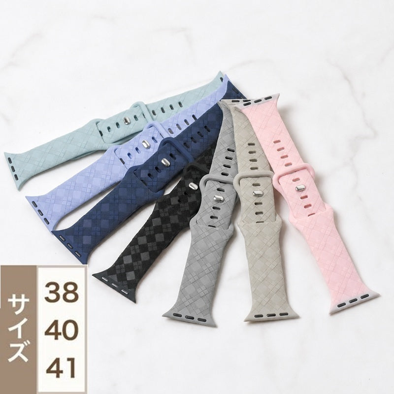 【かわいい格子柄　発売記念1380→980円】アップルウォッチ バンド レディース おしゃれ ベルト シリコン 格子柄 apple watch バンド くすみカラー 上品 高級 series 11 10 9 8 7 6 SE 5 4 3 2 1 38mm 40mm 41mm 42mm